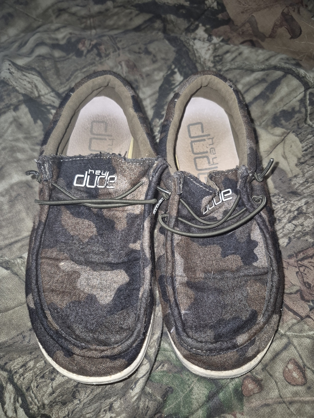 Hey Dude Kids Brown Camo Slip-On Moccasins